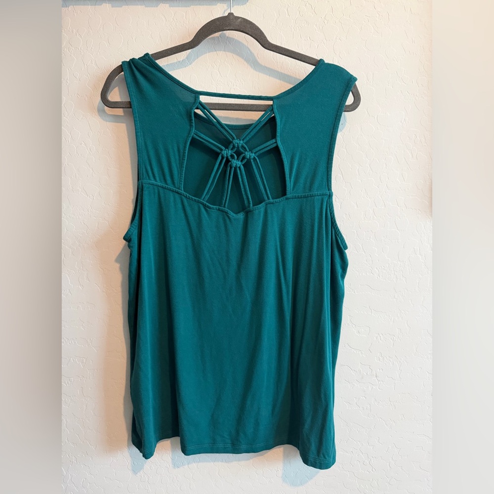 Women’s Teal Sleeveless tank Top with Back Detail